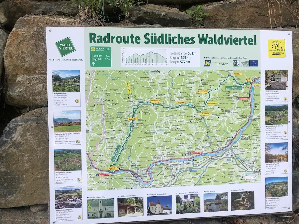route map Waldviertel / Wachau, Danube